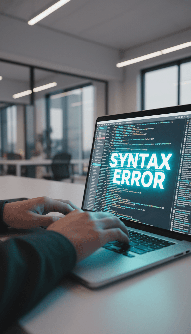 Close up of developer writing software code